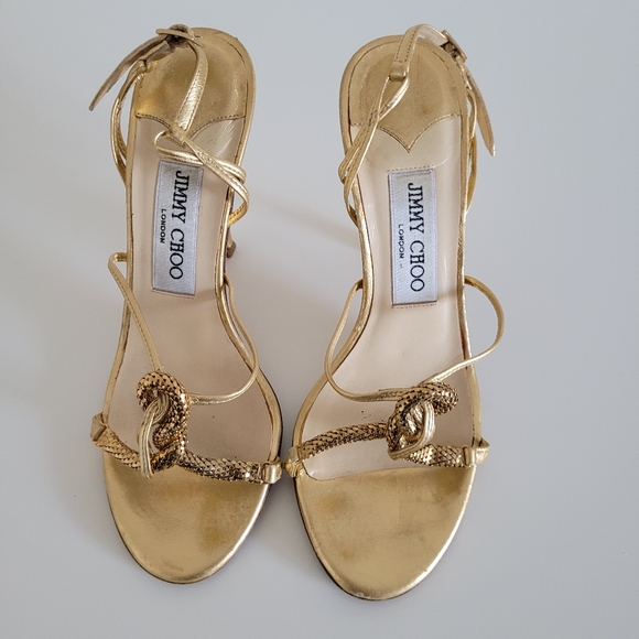 Jimmy Choo Shoes - Jimmy Choo RARE gold scrappy sandals